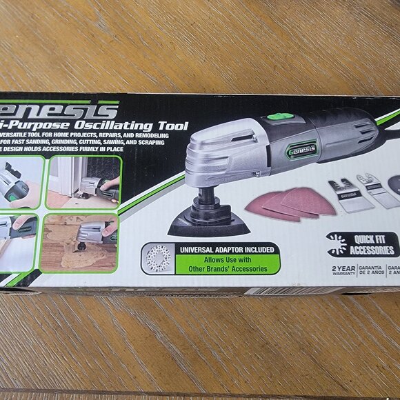 Genesis Multi-Purplose Oscillating Tool and Ryker Hardware 15-Piece Saw Blades - Picture 2 of 10